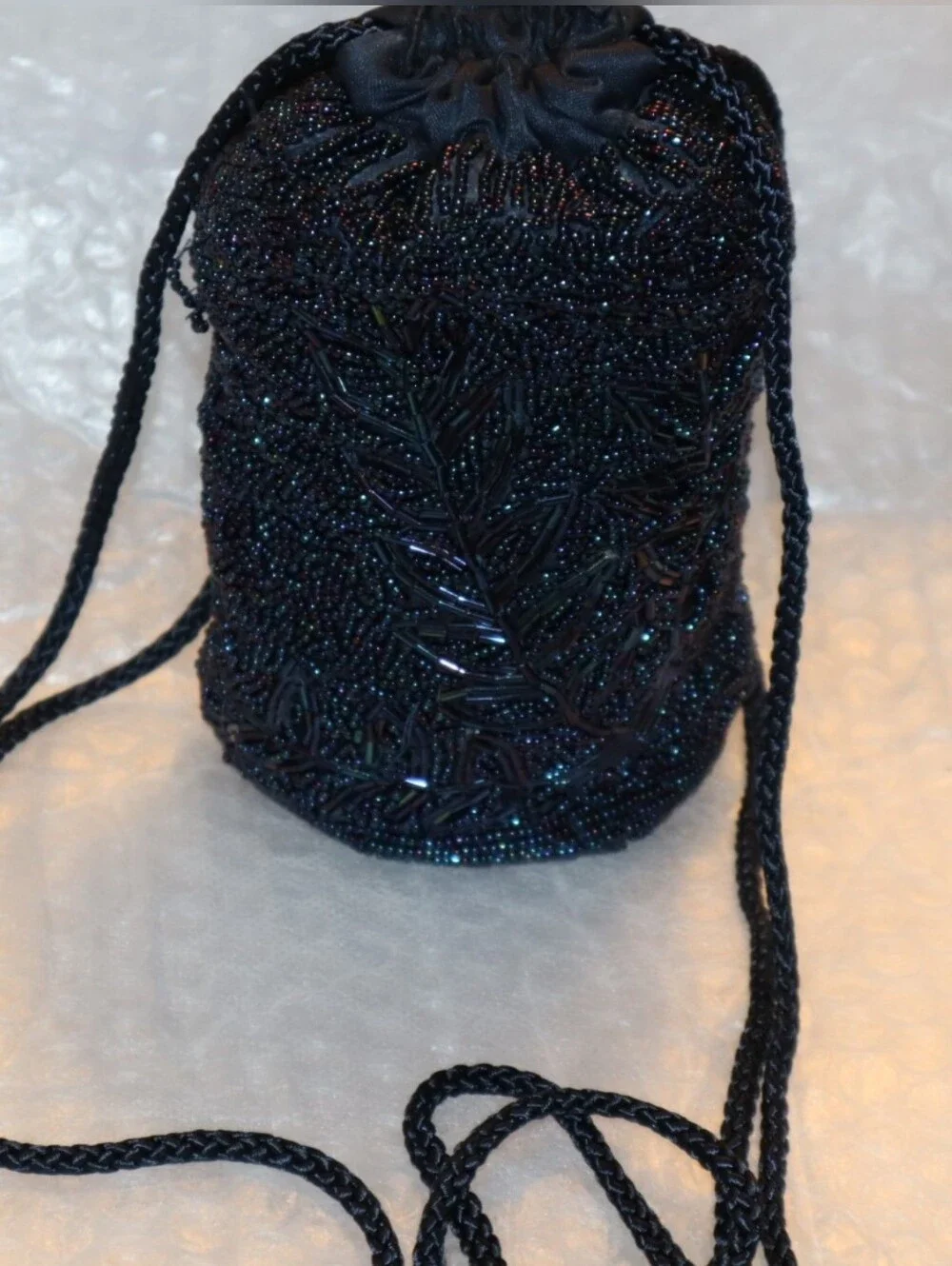 Tweeds Vintage‎ Black Beaded Evening Purse Prom Party Small